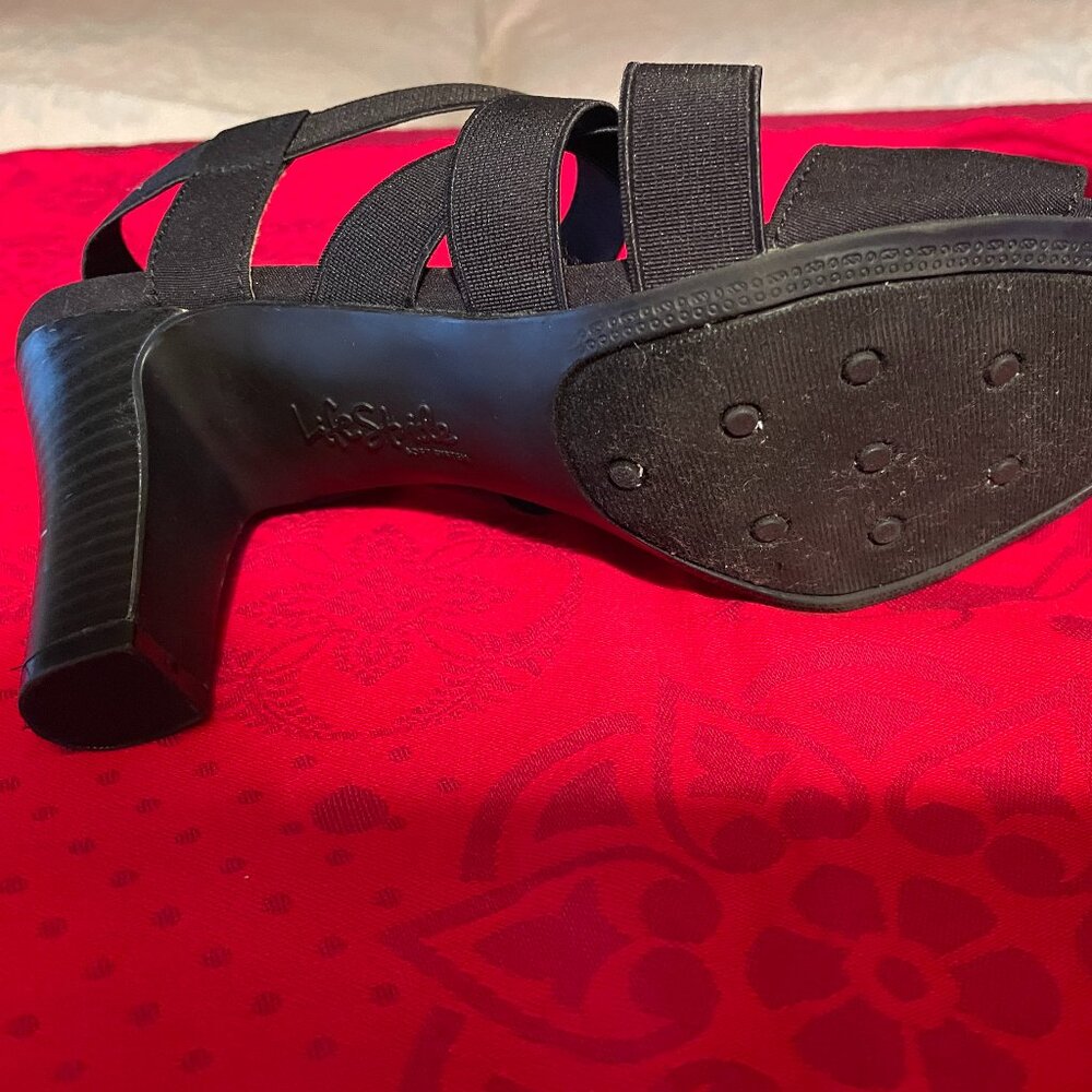 BLACK LIFE STRIDE CHARLOTTE BLACK STRAPPY SANDALS BRAND NEW ORIGINAL BOX. - Picture 9 of 11